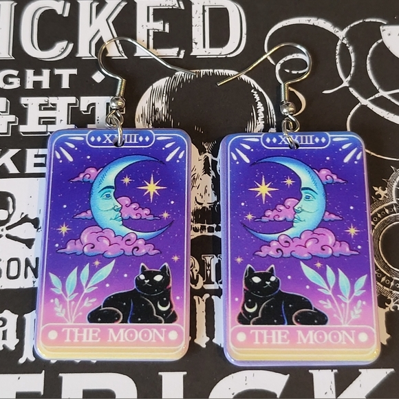 Jewelry - The Moon Tarot Card Earrings
